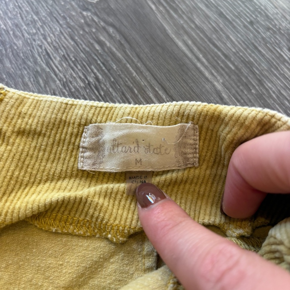 Altar'd State Tan Asymmetrical Corduroy Button Skirt - Picture 3 of 5